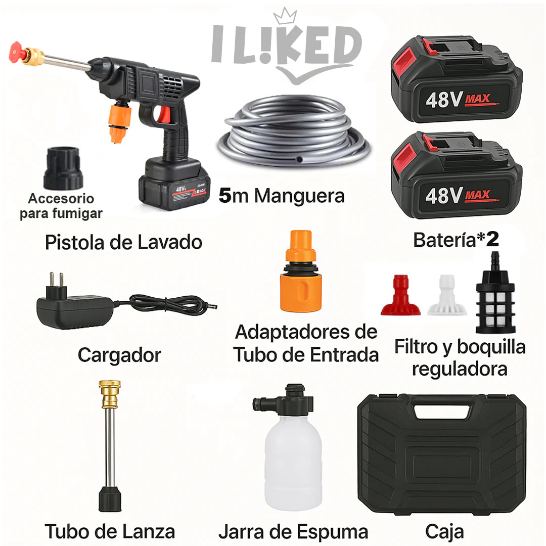 Hidrolavadora Inalámbrica 48V - 2 Baterías +
